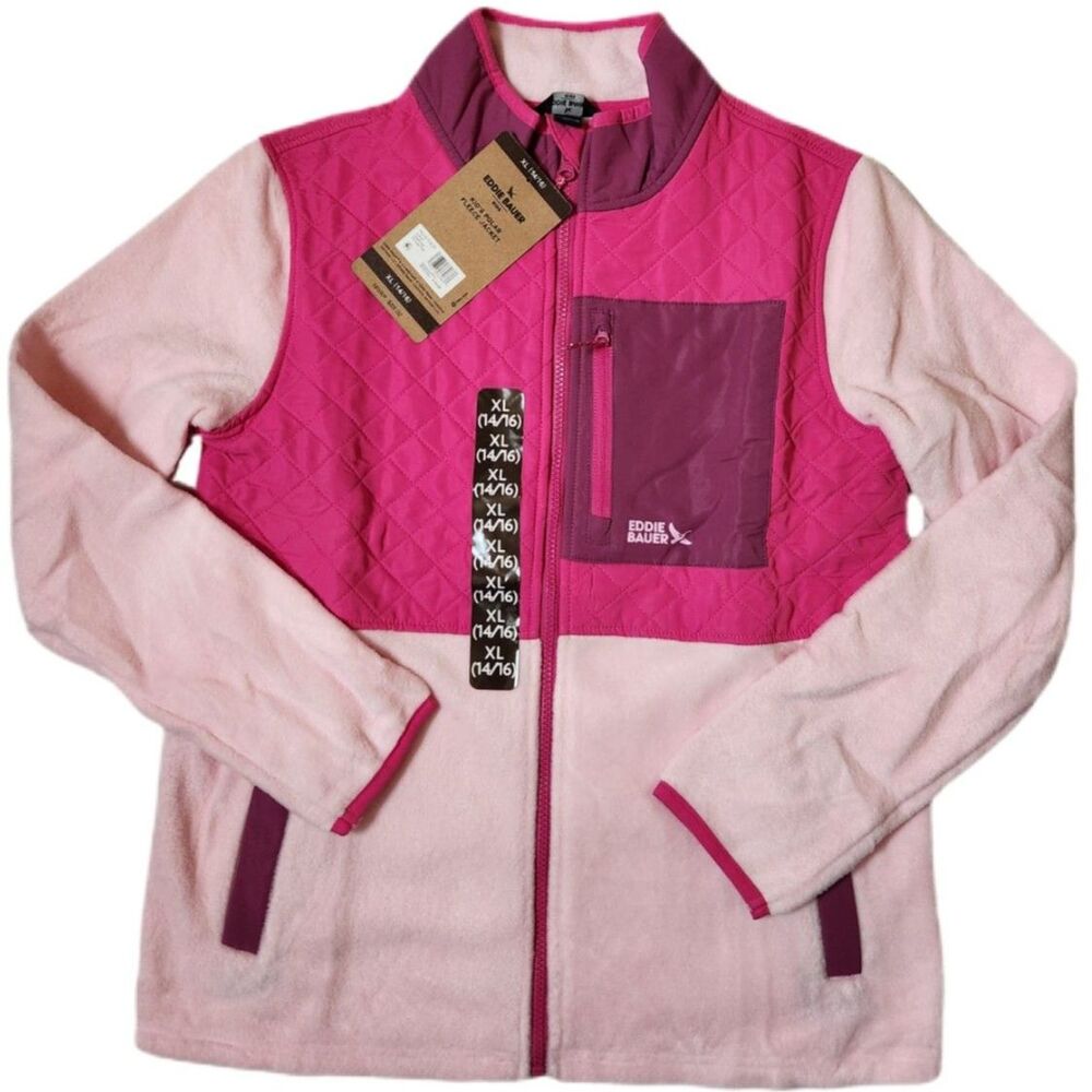 Eddie Bauer Kids Polar Fleece Jacket XL 14/16 Pink